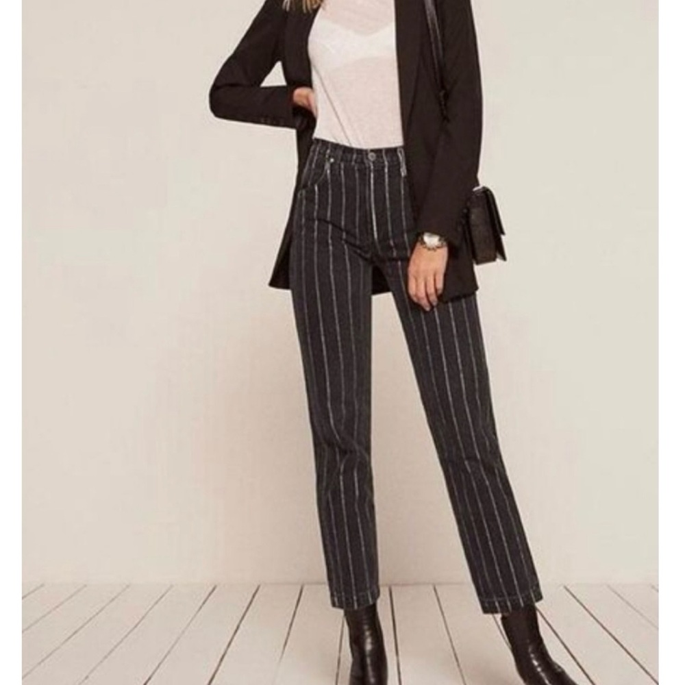 Reformation Jeans Roper High Rise Straight Crop Cropped Jeans In Sulu size 25